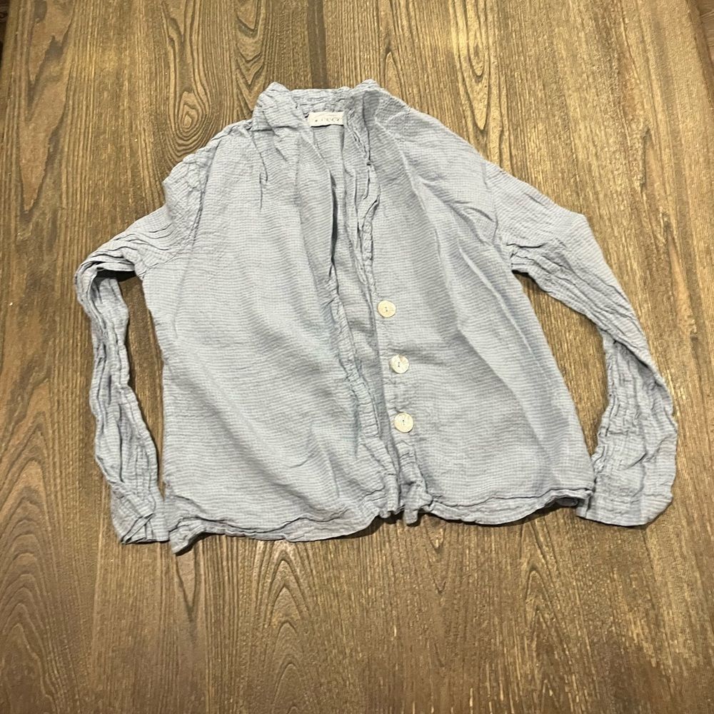 Willow Jacket Gingham Button Front Long Sleeves Lightweight Casual Gray Medium